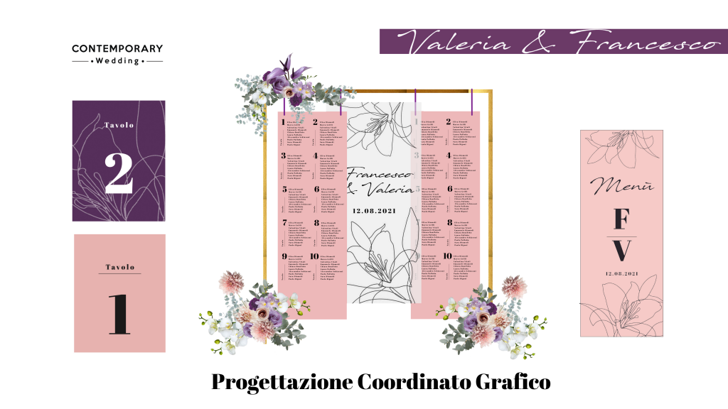 progettazione coordinato grafico- contemporary wedding